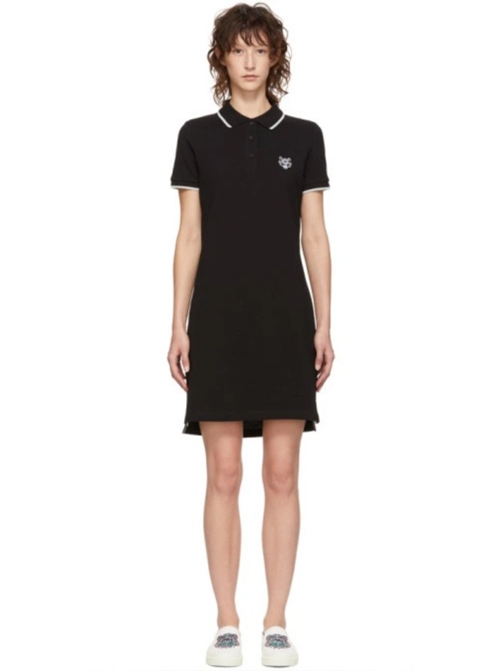 Kenzo Tiger Crest Polo Dress in Black Small